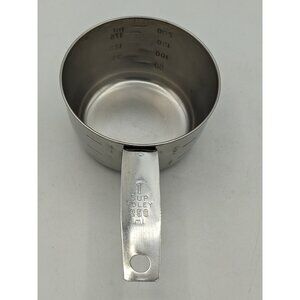 Vintage Foley Vintage 1 Cup Measure, 236.6 ml, Stainless Steel, Block Print USA